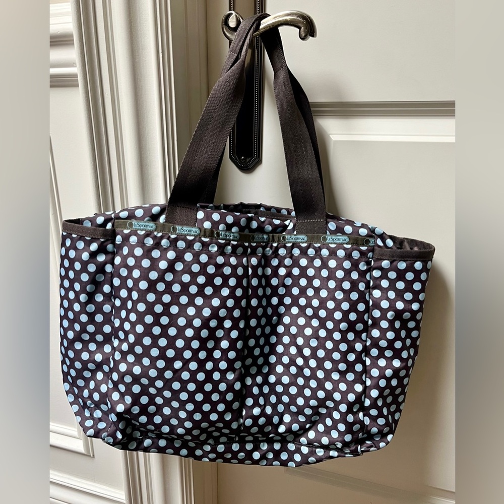 LeSportsac Ryan Polka Dot Tote Diaper Bag Travel Gym Lightweight Large Capacity